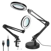 New 2-in-1 LED Magnifier Desk Lamp - 8x Glass with Light & Adjustable Arm
