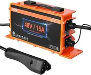 VEVOR Golf Cart Battery Charger, 15 AMP, Smart Battery Charger with RXV Plug, Compatible with Lead-Acid AGM/Gel/EFB MF Flooded NMC LiFePO4 Batteries for EZGO TXT, IP67 Waterproof ETL Certified