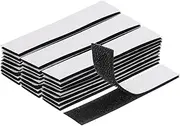 sourcing map 36set Hook and Loop Strips with Adhesive 0.6"x4" Double Sided Hook and Loop Tape Nylon Self Sticky Fastener for Home Office Car, Black