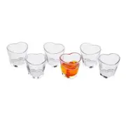 Shot Glasses, 1.5oz Heart Shaped Shot Glasses Set of 6/Soju Shot Clear-6pack