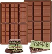 Silicone Chocolate Bar Molds Break Apart Chocolate Engery Bar Non-Stick Candy Mold for Baking Chocolate Snacks, 2 Pack