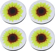 4Pack Universal Car Coasters for Cup Holders, Sunflower Car Cup Coasters, 2.75 Inch Non-Slip Insert Drink Mat, Cute Car Interior Accessories for Women