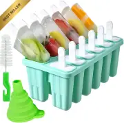 12-Piece Silicone Ice Pop Moulds (Green)