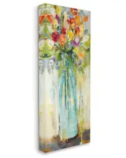 Stupell Industries Rustic Spring Bouquet Abstract Organic Shapes Stretched Canvas Wall Art by Third and Wall