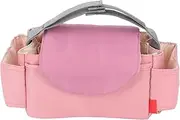 Baby Stroller Organizer, Waterproof Nylon Baby Stroller Bag Multiple Pockets Baby Diaper Caddy Bag Simple Antiwear Mini Diaper Bag for Stroller, Baby's Crib, Baby Cradle (Pink)