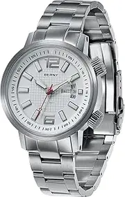 [BERNY] Automatic Mechanical Dive Watch for Men Self Winding Sport Stainless Steel Strap Wristwatches Waterproof 20ATM Sapphire Glass Scratch Resistant Super Luminous（No Battery Required)