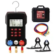 Digital HVAC Gauge, AMF-300 AC Manifold Gauge Set with 3000PSI Hoses and 2 Wi...