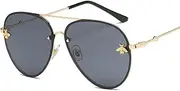 [HAOMAO] Rimless Little Bee Gradient Shades Lens Uv400 Aviation Pilot Sunglasses For Women