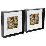 2pc 10 x 10 3D Box Frame Photo Picture Deep Display Shadow 6 x 6 Mount Black