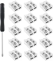 VGOL 15PCS Single Color LED Strip Light Connector 10MM 2Pin 13.4x11.5x6.5mm for 5V 12V 24V SMD COB Connecting 18AWG/20AWG/22AWG Wire
