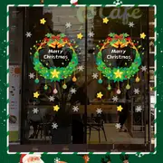 2Pcs Merry Christmas Decoration Glass Sticker Decor Electrostatic Sticker Decor
