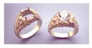 6-12mm Round 10kt White or Yellow Gold Swirl Nugget Ring Setting Size 10
