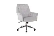 Goodwin Premium Velvet Fabric Executive Office Work Task Desk Computer Chair - Silver