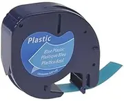 ExtraPrint Compatible LetraTag Plastic Tape Replacement for Dymo SD91205 12mm Black On Blue Label Tape for Dymo LetraTag 100H, LetraTag 100T, LetraTag 200B, LetraTag XR