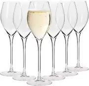 KROSNO Large Prosecco Champagne Sparkling Wine Glasses Flutes | Transparent