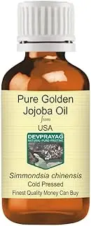 Devprayag Pure Golden Jojoba Oil (Simmondsia chinensis) Natural Therapeutic Grade Cold Pressed 15ml (0.50 oz)