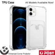 Clear Shockproof Back Case For iPhone 14 13 12 11 X 8 7 6 with Card Holder