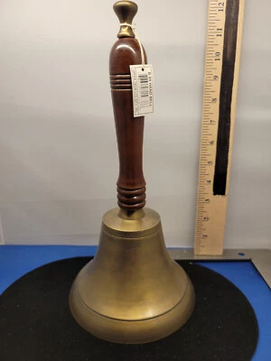 Hand Bell Bronze and Wood 12 inches 359