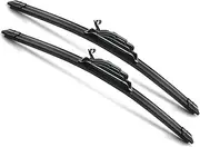 JustCar 24"+18" Windshield Wiper Blades for Mazda 3 2014-2018, Mazda 6 2009-2017, CX-5 2013-2016, Jeep Compass 2018-2023, Chevy Equinox 2018-2023 - Pack of 2 (Pair for Front Windshield)