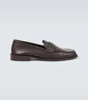 [Manolo Blahnik] Manolo Blahnik Perry leather penny loafers AU 8 brown