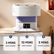 Compact Purple Portable Washing Machine: 11L Mini Washer with Foldable Design