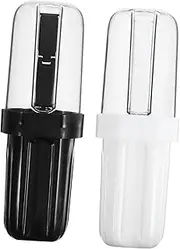 SEWOART 2Pcs Transparent Travel Toothbrush Holder Toothpaste Storage Box Compact Multi Use Organizer for Business Travel Hiking Outdoor Activities Safe Material Versatile Cup for Mouthwash