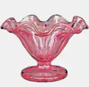Fenton Pink ruffled Bowl