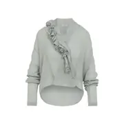 [Alberta Ferretti] Alberta Ferretti-Grey Creponne Blouse-Donna 40 IT