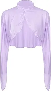 [TiaoBug] Womens Sun Protection Shrug Stand Collar Long Sleeve Open Front Bolero Jacket Cardigans Cover Up