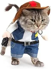 Meihejia Cat Cowboy Costume Hat Funny Costume for Cats & Small Dogs