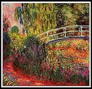 ZZMQ DIY 5D The Japanese Bridge The Water Lily Pond Claude Monet Diamond Painting Kits for Adults Kids,