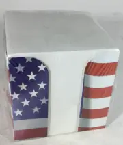 U. S. Flag Memo Cube Holder 3x3 Loose Sheets New Sealed