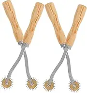 TEHAUX 4pcs Leather Crimping Wheel Sewing Fabric Wheel Tool Pounce Wheel Practical Tracing Wheel Tracing Wheel for Sewing Patterns Sewing Craft Tool Scribing Wheel Wood Hole Punch Manual