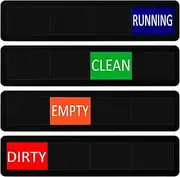 Kichwit Dishwasher Magnet Clean Dirty Dishwasher Sign, Clean Dirty Running Empty 4 Options, Easy to Switch, Black