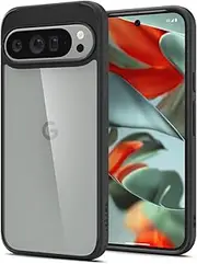 [Spigen] Ultra Hybrid for Google Pixel 9 Pro XL Case, Airbag-Like Corners Air Cushion TPU Bumper Protective Technology, Hard PC Clear Back, Raised Edges Protection Slim Cover - Black