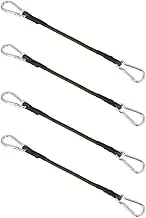 4pcs Bungee Cord with Carabiner Hook Heavy Duty Straps Strong Elastic Rope for Luggage Rack Cargo Camping RV Hand Carts 30cm