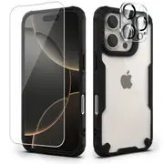 [Full Set] For Apple iPhone 16 Pro Max Case Shockproof Military Clear Cover