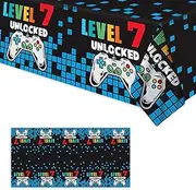 ORIKEK 7Th Happy Birthday Party Supplies Tablecloth Decorations for Video Game Kids Official Teen Player on Birthday Party Decoration Picnic Camping Plastic Table Cover Supplies