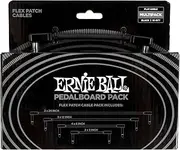 Ernie Ball Flex Patch Cables Pedalboard Multi-Pack - Black