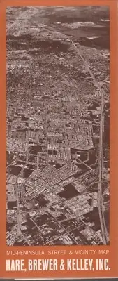 1963 Hare Brewer & Kelley Inc. Road Map: Mid Peninsula Street and Vicinity NOS