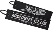 Midnight Club Oni Mask Japan Japanese Car Racing Race JDM Drive Driver Crew Keychain Key Tag Chain Fob Ring, Black