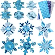 Karenhi 24 Packs Religious Snowflake Craft Christian Winter Church Activities Crafts God Made Me Jesus Felt Christmas Tree Ornaments Sunday School Crafts for Church Party