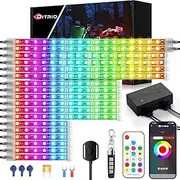 18Pcs RGB Motorcycle Led Underglow Kit, DITRIO APP & 2 RF Remote Control, Pixelglow Effects Motorcycle Lights with Brake Turn Signal, Dual Zone,12V Waterproof for Motorcycles, Golf Carts, ATVs, UTVs