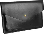 Leather Laptop Sleeve 13 Inch Compatible for 2024 13inch MacBook Air A3113 M3,13 MacBook Pro M2, Surface Pro 3 4 5 6 7, Dell XPS 13 Color Color Black