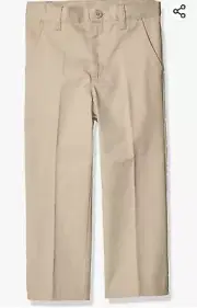 Classroom School Uniforms Girls' Flat Front Pants, Button, Khaki, Matchstick
