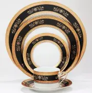 Philippe Deshoulieres 248953 Orsay Dinner Service Set of 5 Black/Gold/White