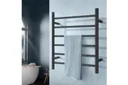 ACA 6 Bar Heated Towel Rail Wall Mounted Towel Electric Towel Rack Warmer Rack Drying Rack Aluminum Black