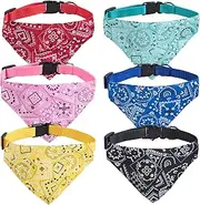 XIMA 6PCS Cat Bandana Collars with Removable Bow Tie for Cats Puppy Kittens Small Dogs Collars Adjustable Bandana