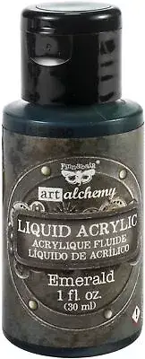 Finnabair Art Alchemy Liquid Acrylic Paint 1 Fluid Ounce Emerald