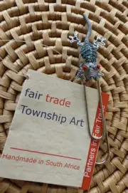 African Wire Beads Money Clip Bookmark Gecko South Africa Fair Trade
